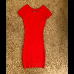 Bright orange Bebe mini dress